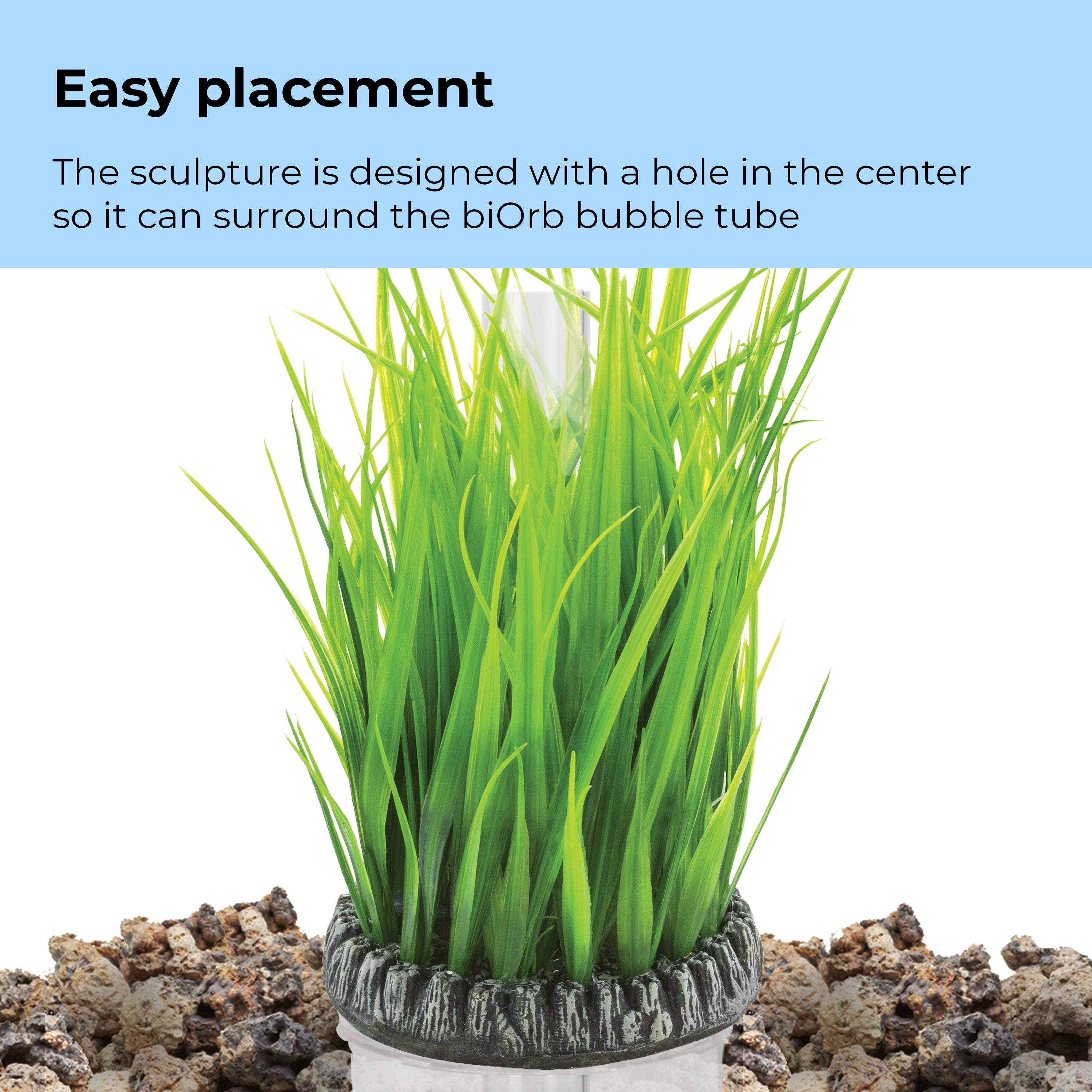 Medium Grass Ring surrounds the biOrb bubble tube