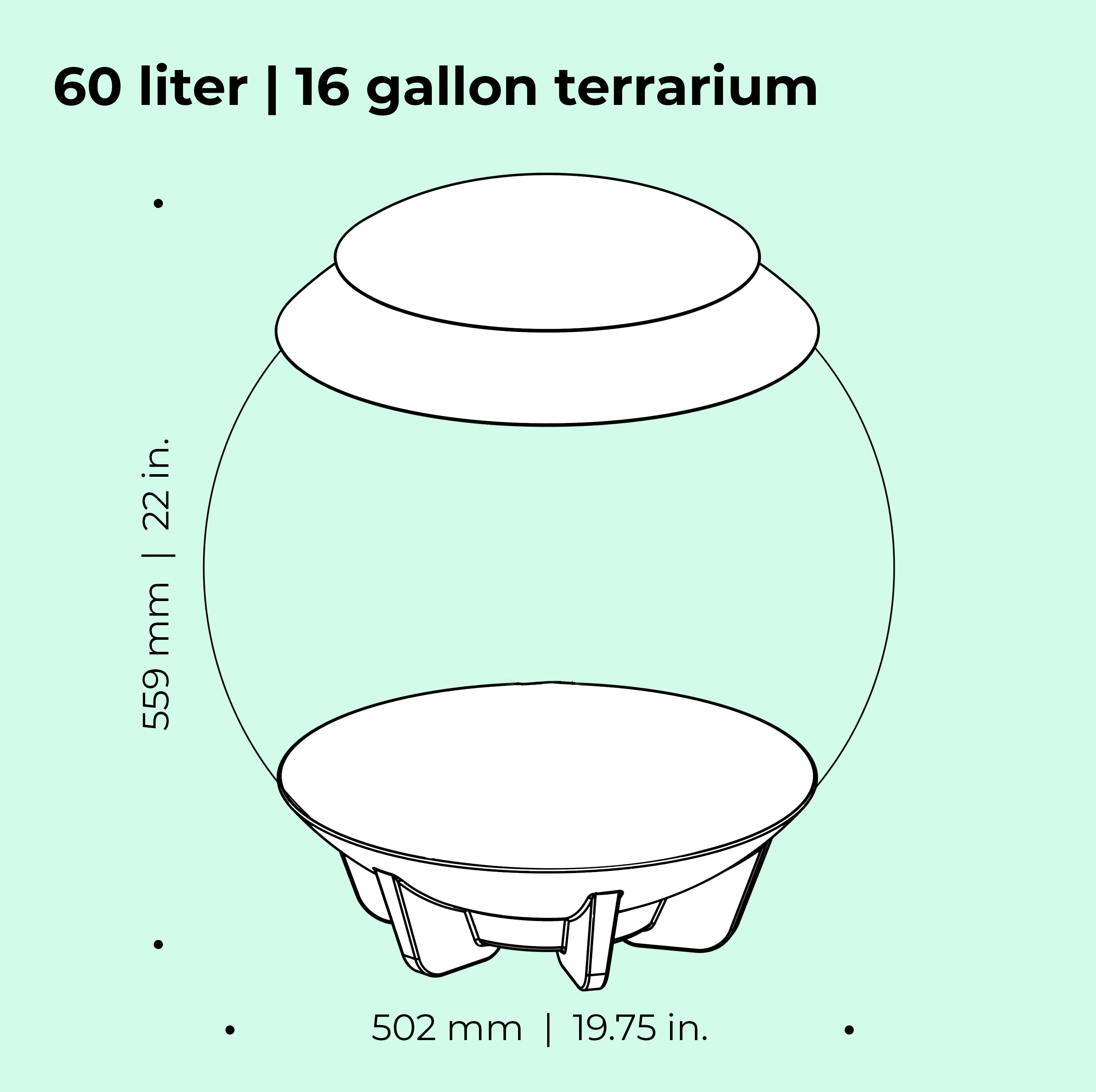 biOrb AIR 60 Dimensions