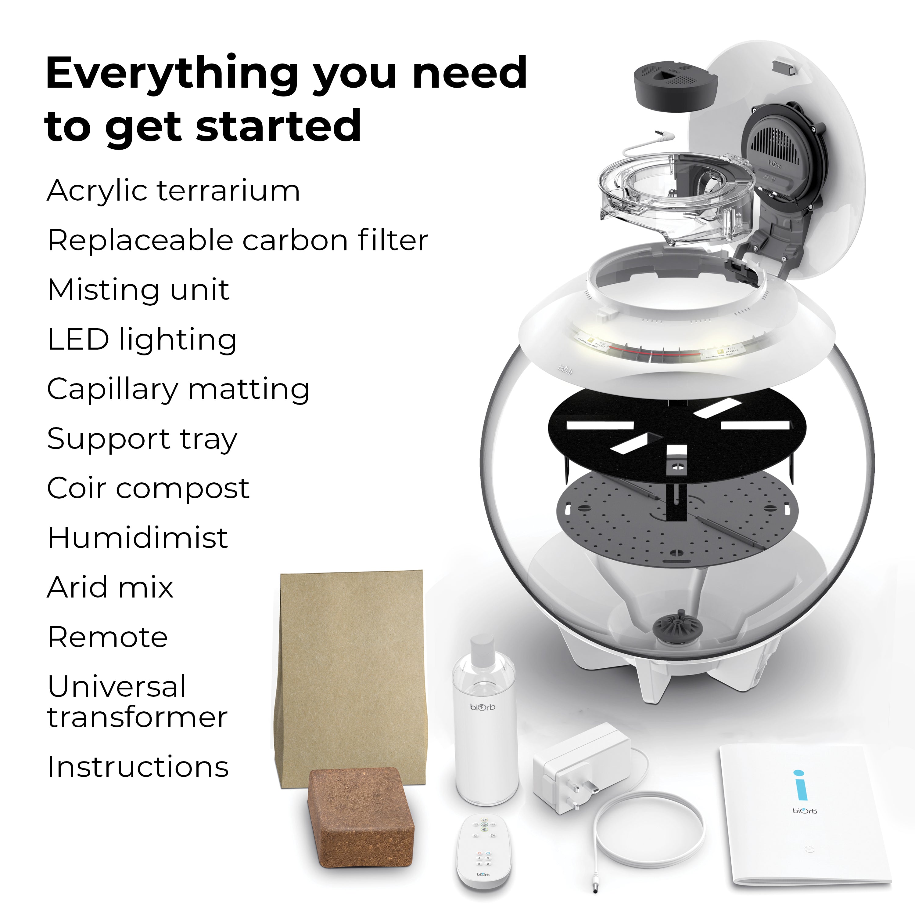 AIR 30 Terrarium includes everything you need to get started