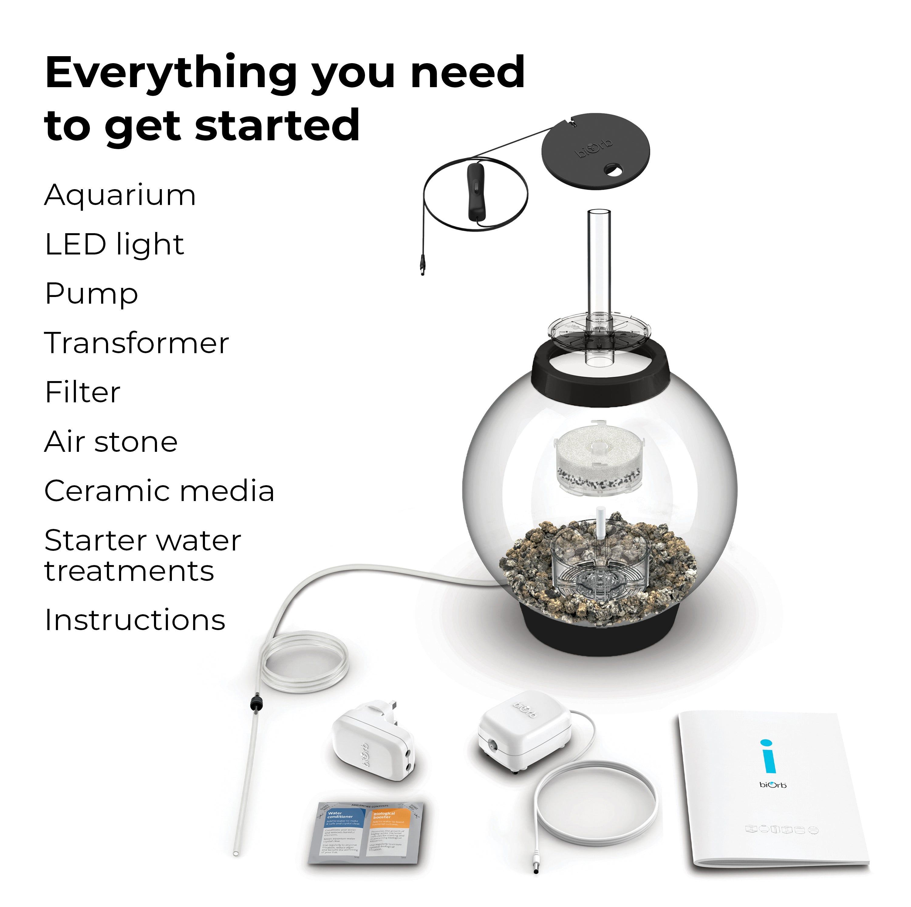 CLASSIC 15 Aquarium with Standard Light - 4 gallon - Everything you need to get started