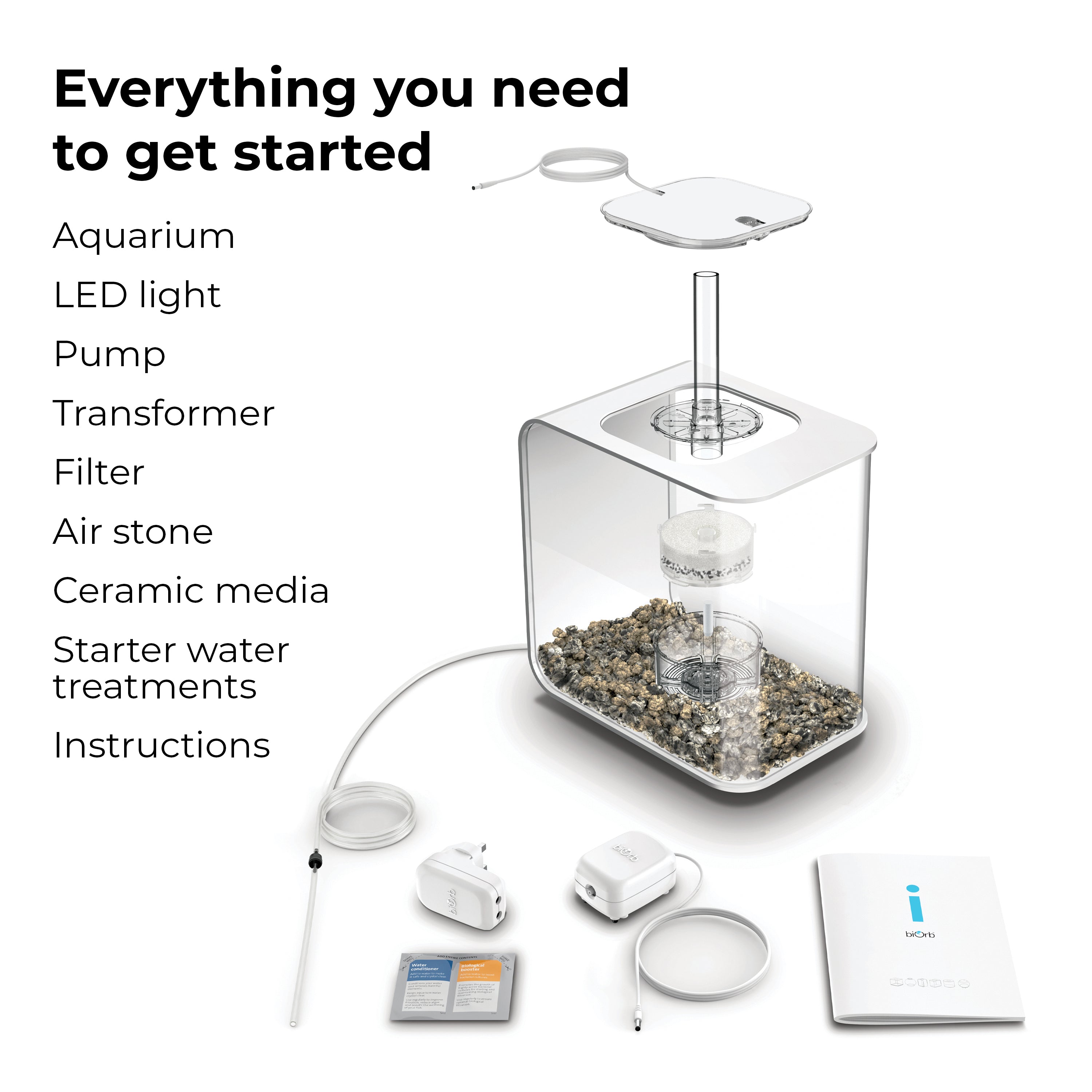 Everything you need to get started FLOW 15 Aquarium with Standard Light - 4 gallon