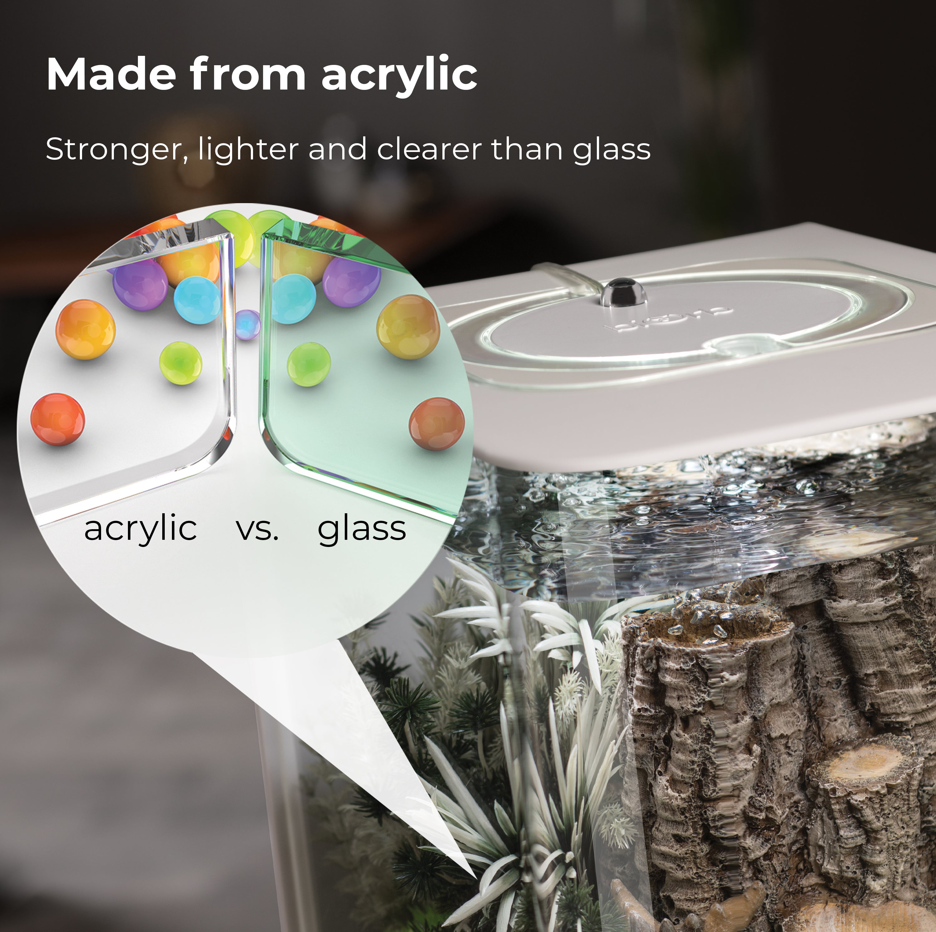 FLOW 15 Aquarium with Standard Light - 4 gallon made from acrylic