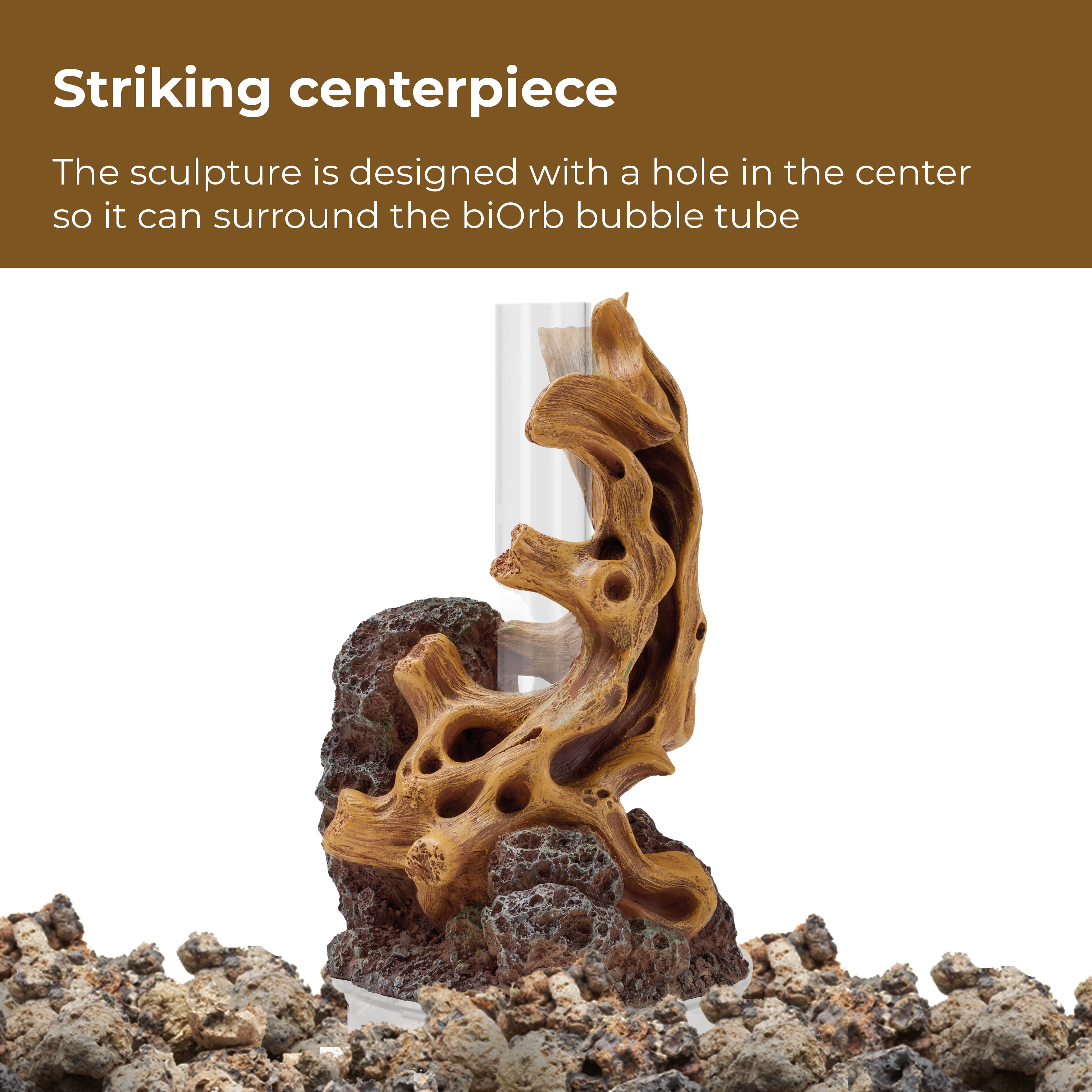 Wood on Stone Décor Set has a striking centerpiece