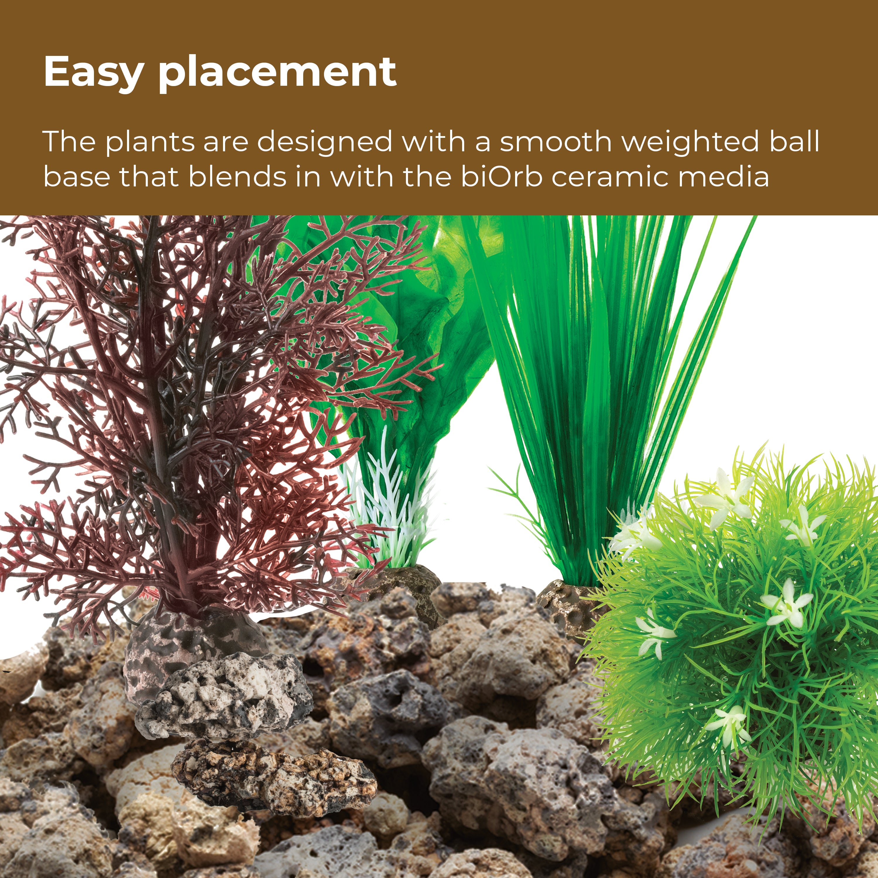 Wood on Stone Décor Set plants designed for easy placement