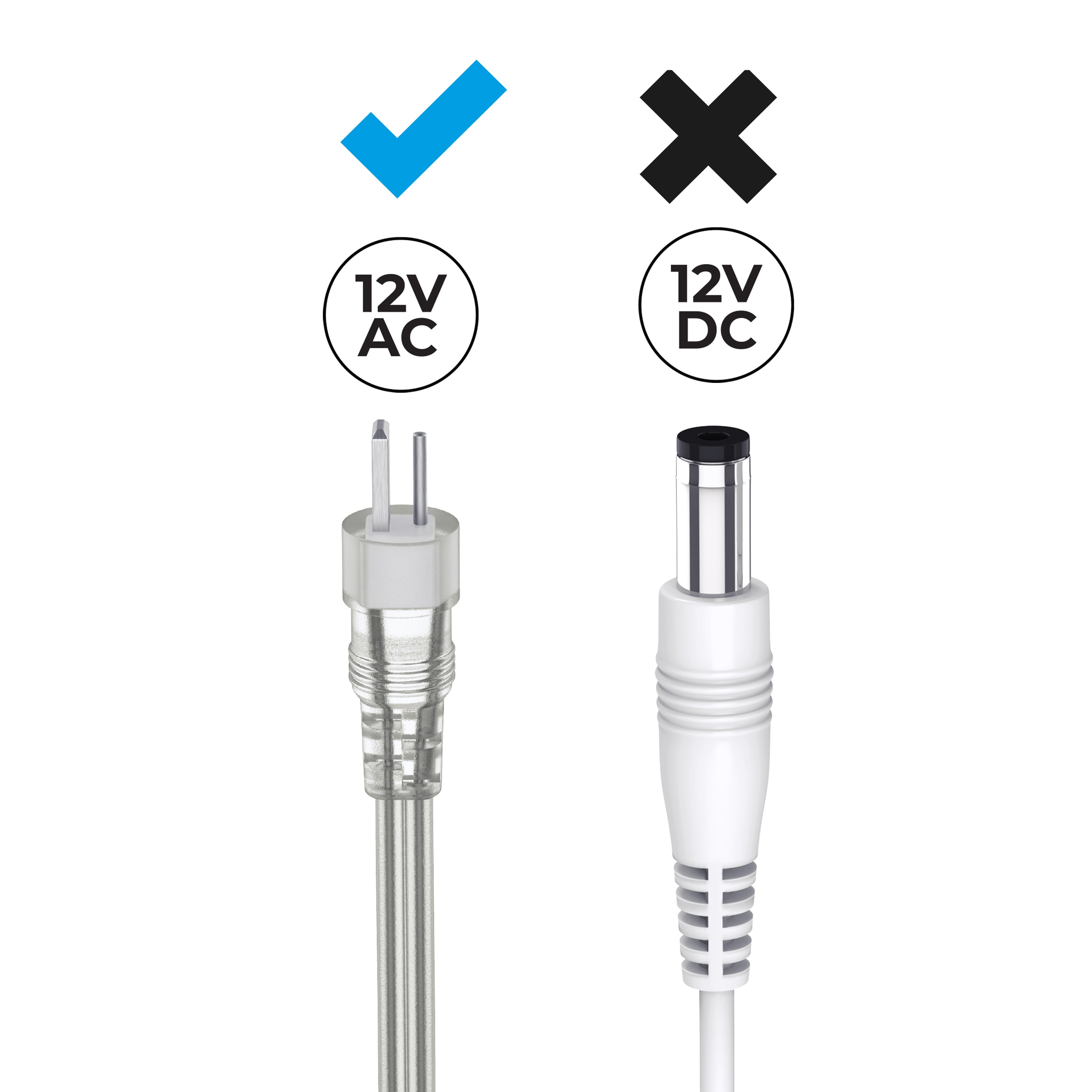 The difference between biOrb AC and DC transformer connections