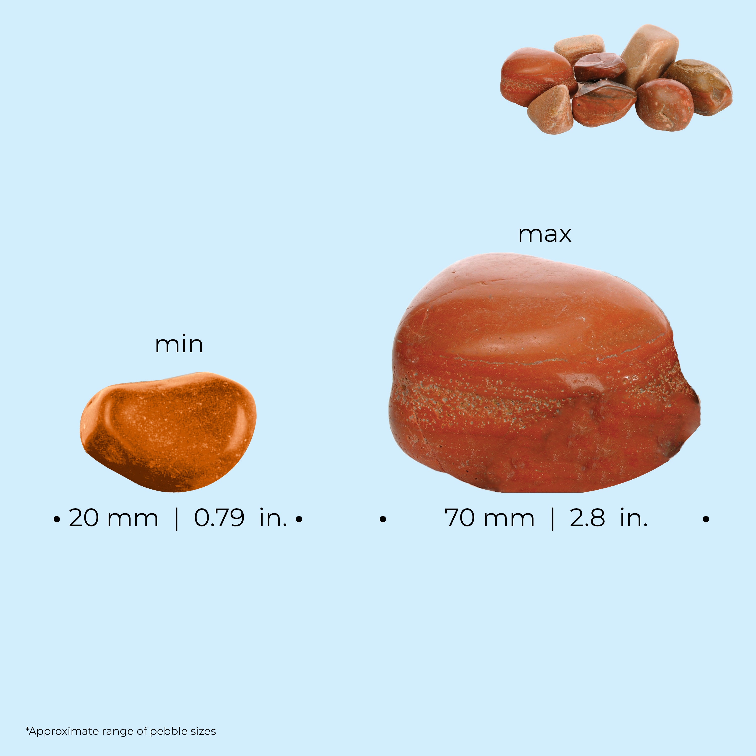 Marble Pebble Set - Dimensions