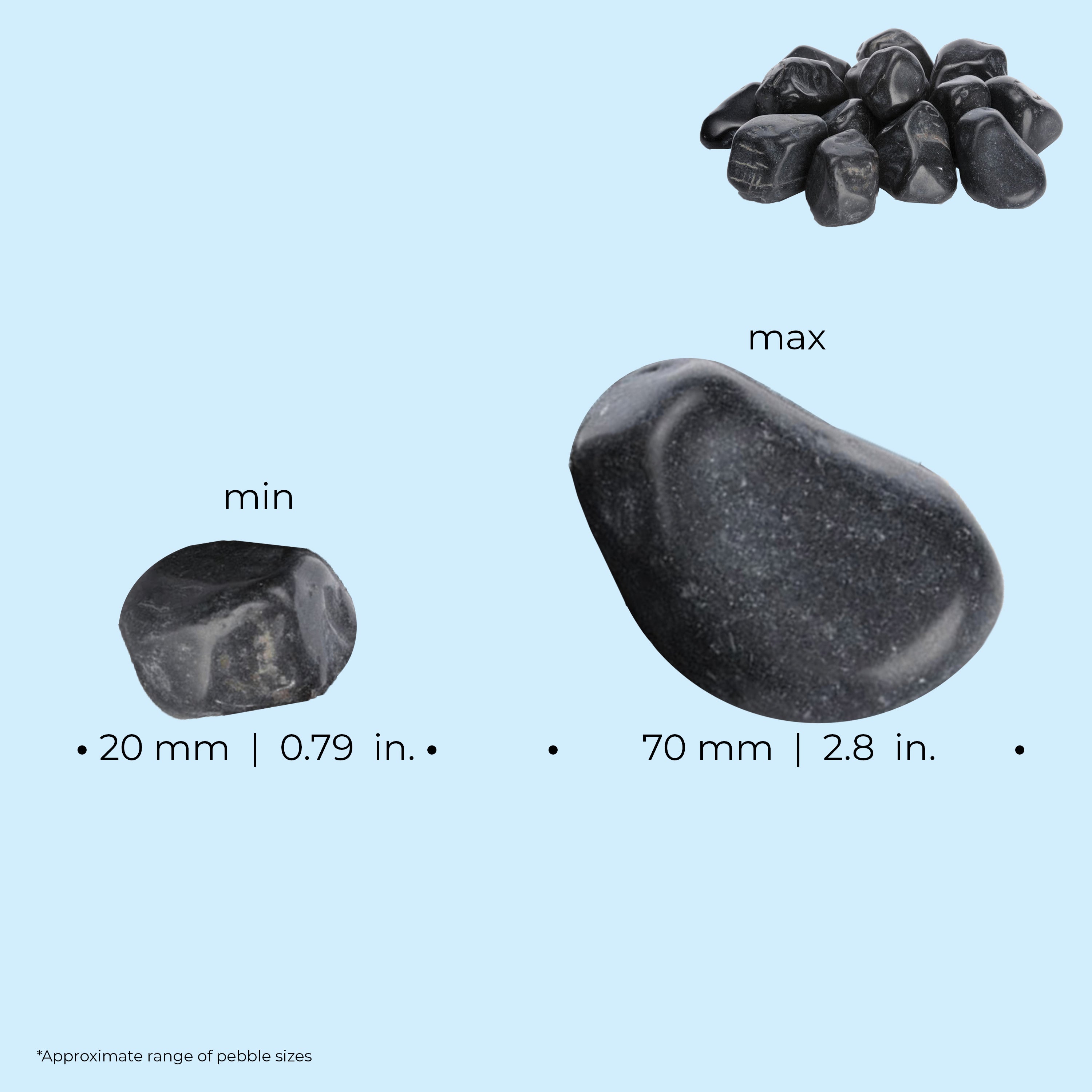 Marble Pebble Set - Dimensions