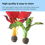 Green & Red Silk Plant Set, small - High quality & easy to clean