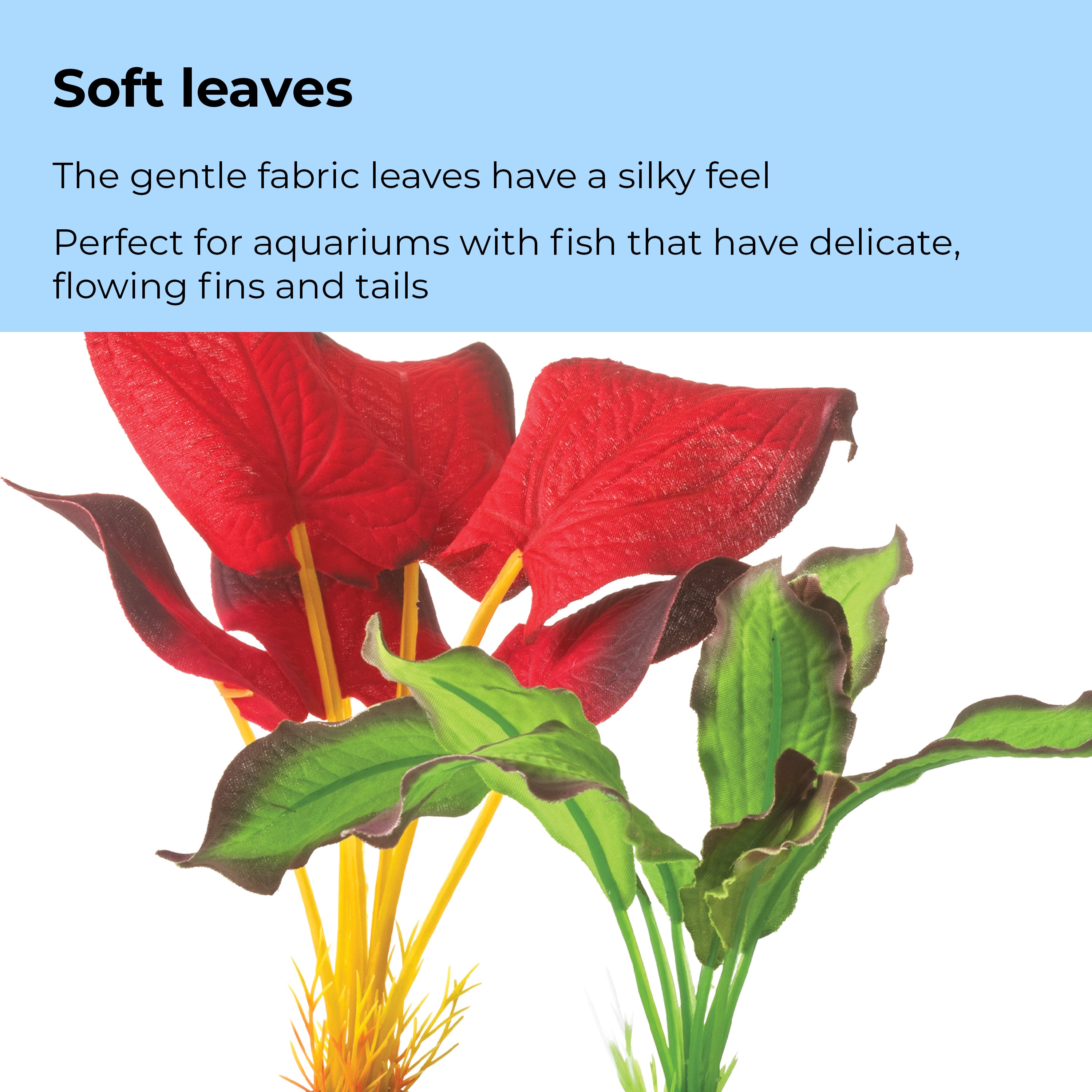 Green & Red Silk Plant Set, small - Soft leaves