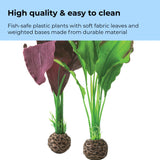 Green & Purple Silk Plant Set, medium - High quality & easy to clean
