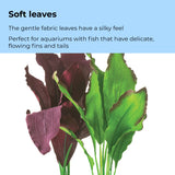 Green & Purple Silk Plant Set, medium - Soft ;eaves
