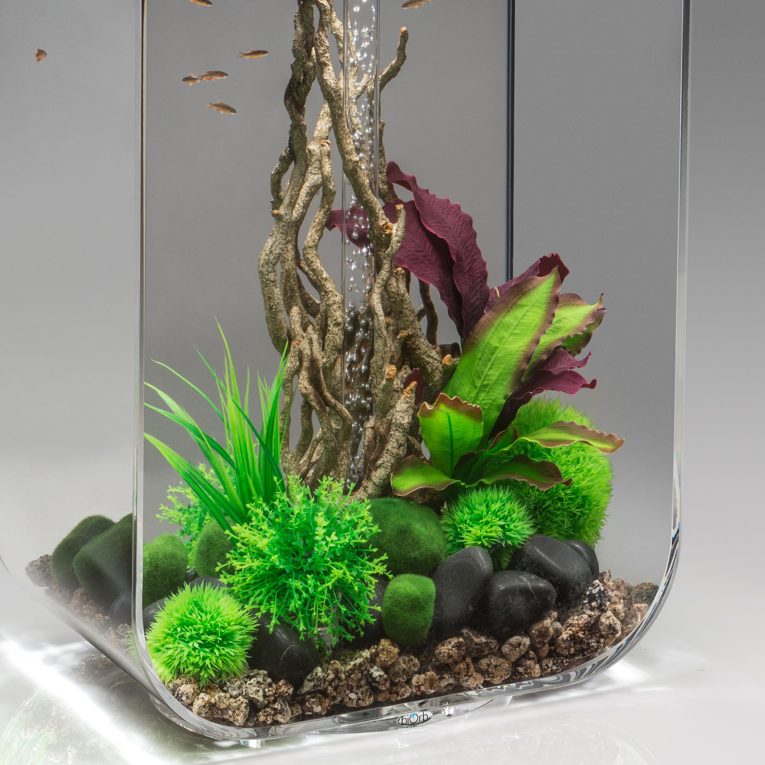 Green & Purple Silk Plant Set, medium - In use