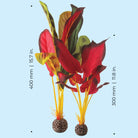 Green & Red Silk Plant Set, large - Dimensions