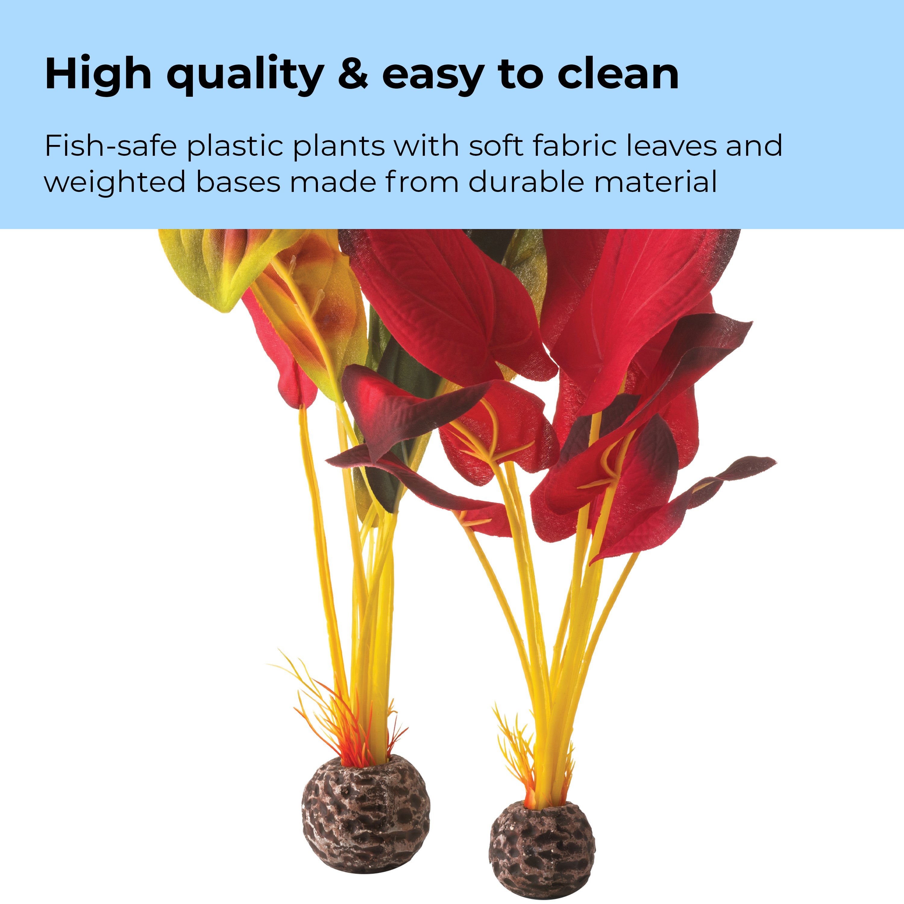 Green & Red Silk Plant Set, large - High quality & easy to clean