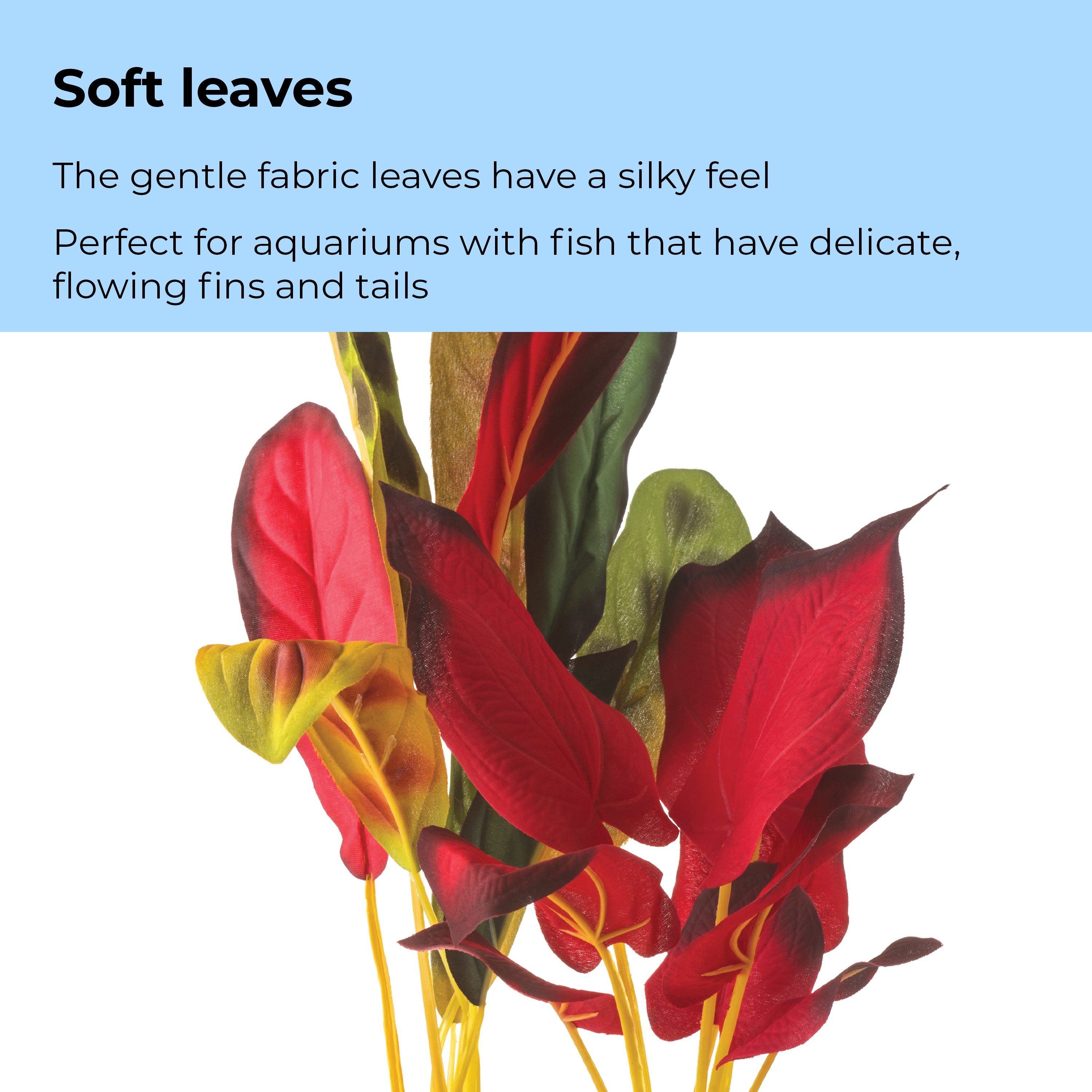 Green & Red Silk Plant Set, large - Soft leaves