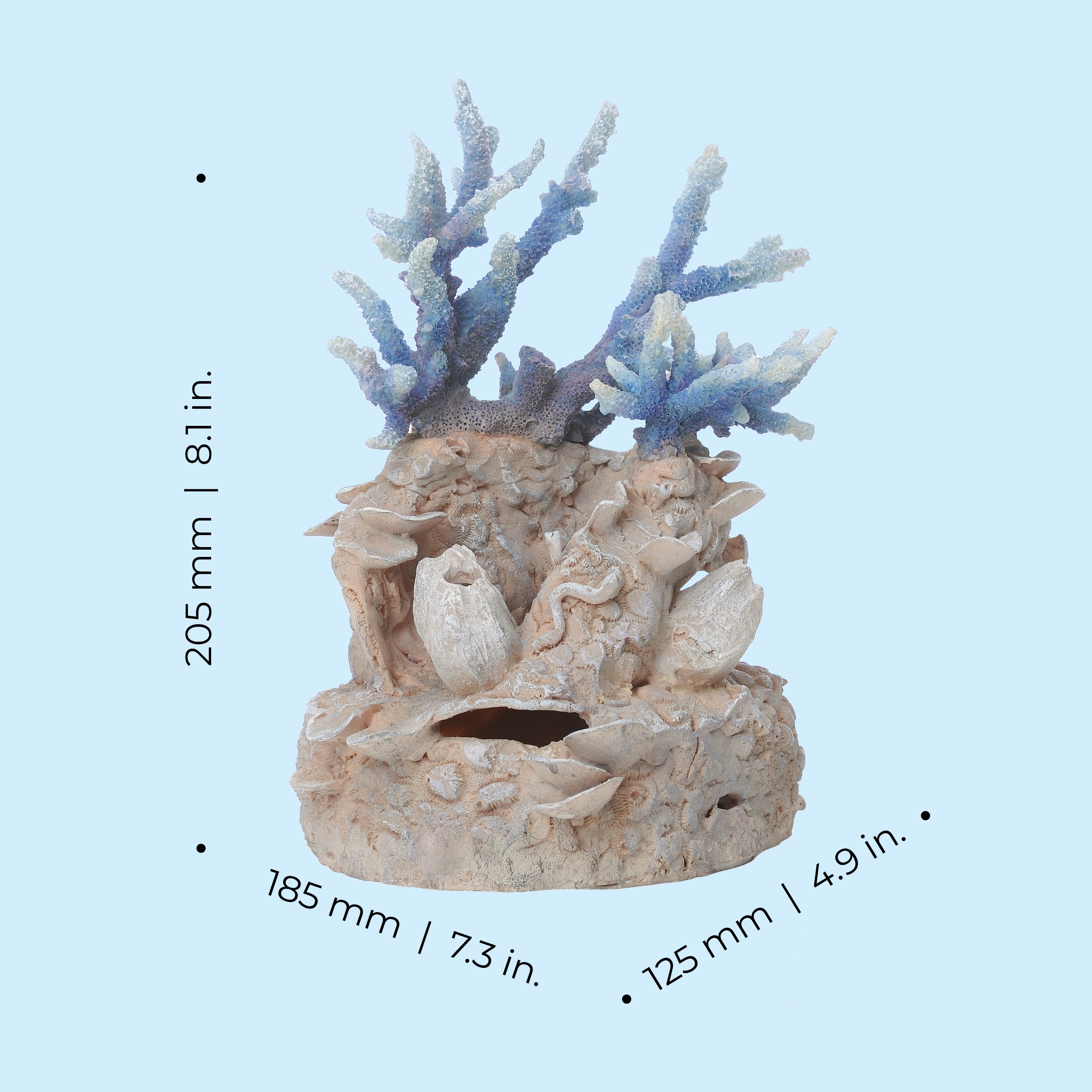 Blue Coral Reef Sculpture dimensions
