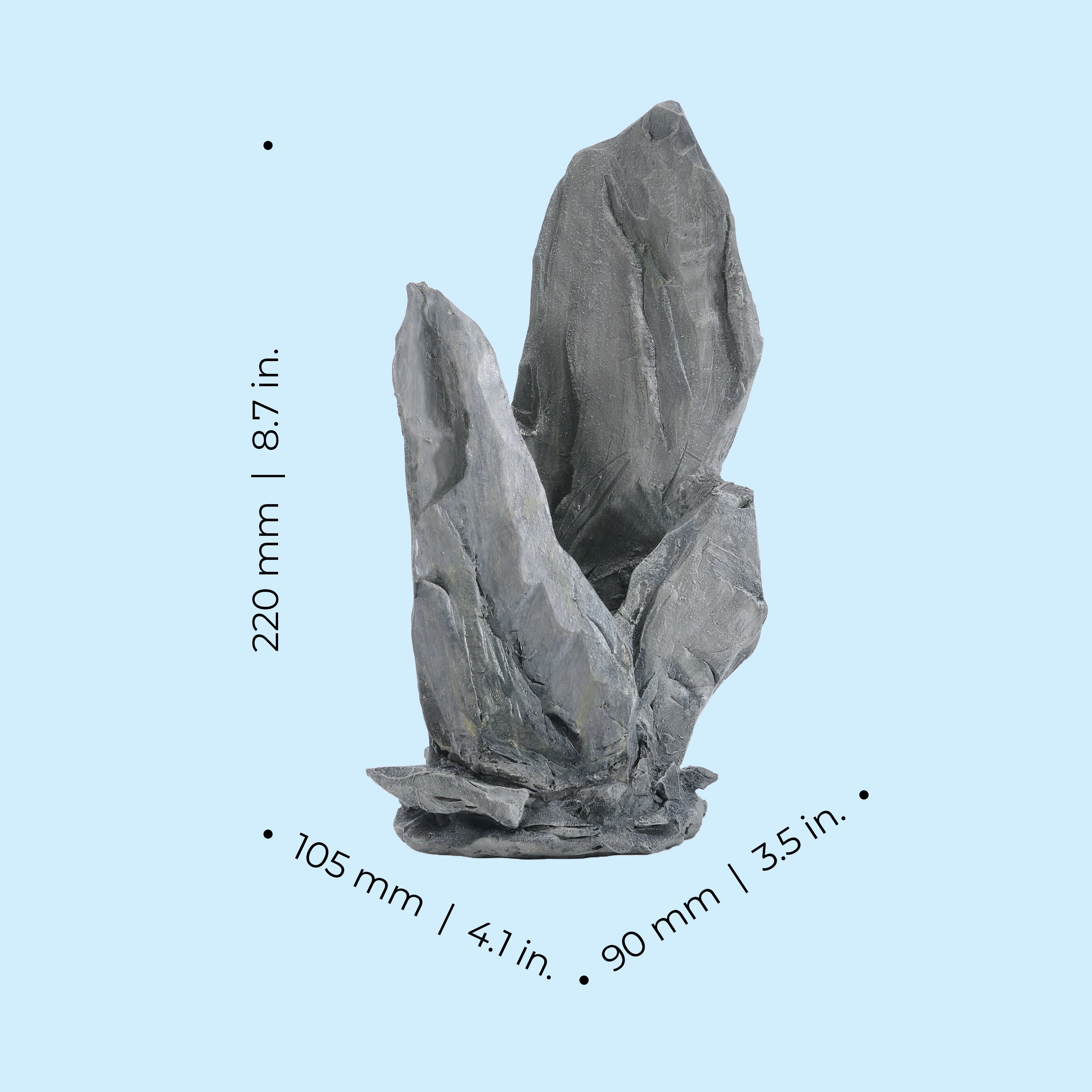 Medium Gray Slate Stack Sculpture dimensions