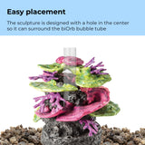 Green-Purple Coral Ridge Sculpture surrounds the biOrb bubble tube