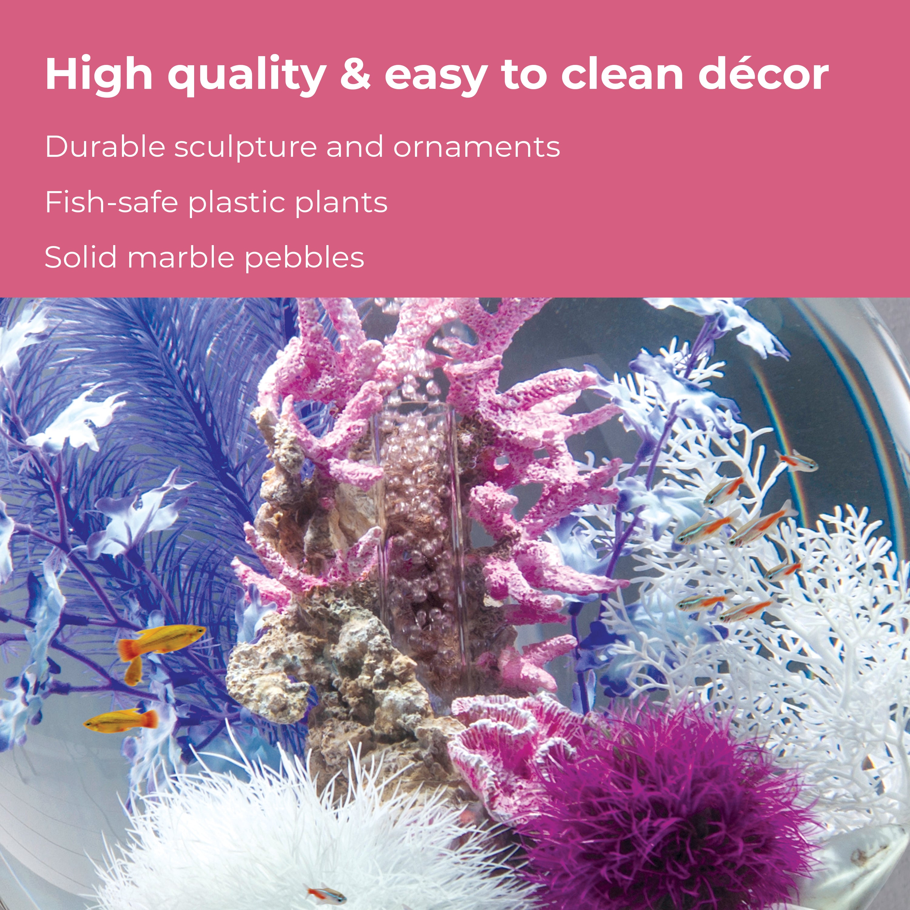 Pink Ocean Décor Set -  High quality & easy to clean decor