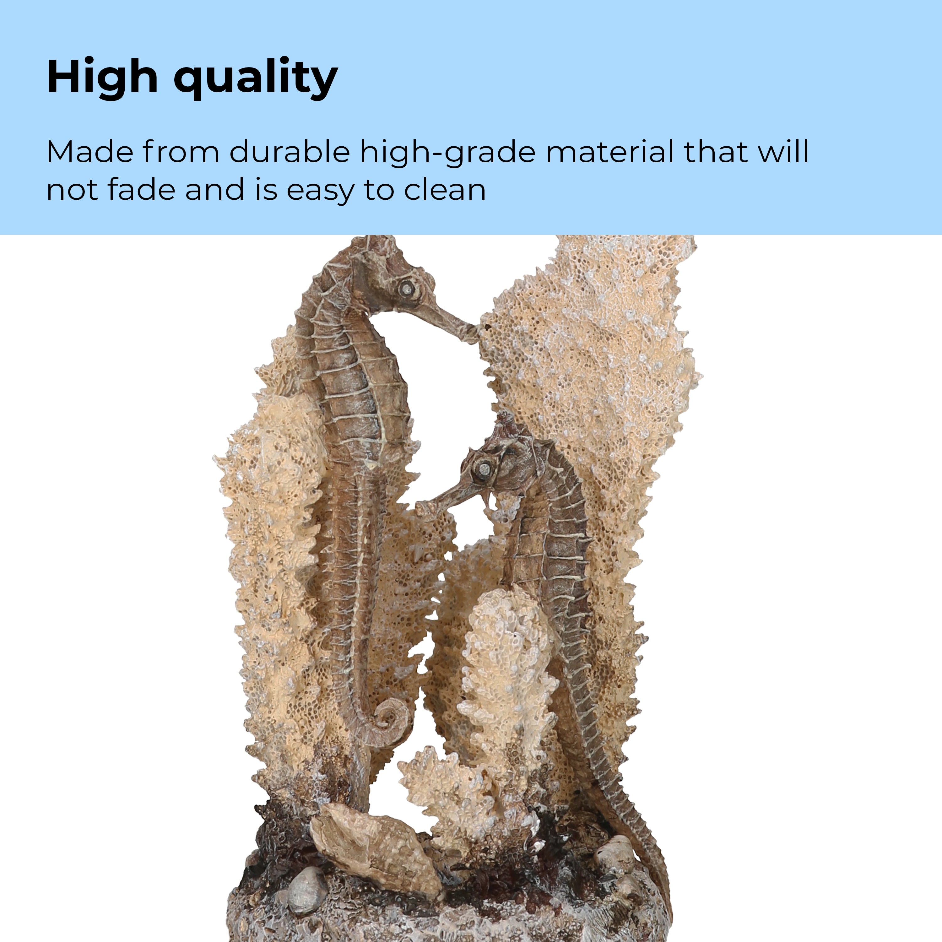 Seahorses on Coral Sculpture, small - Natural High quality