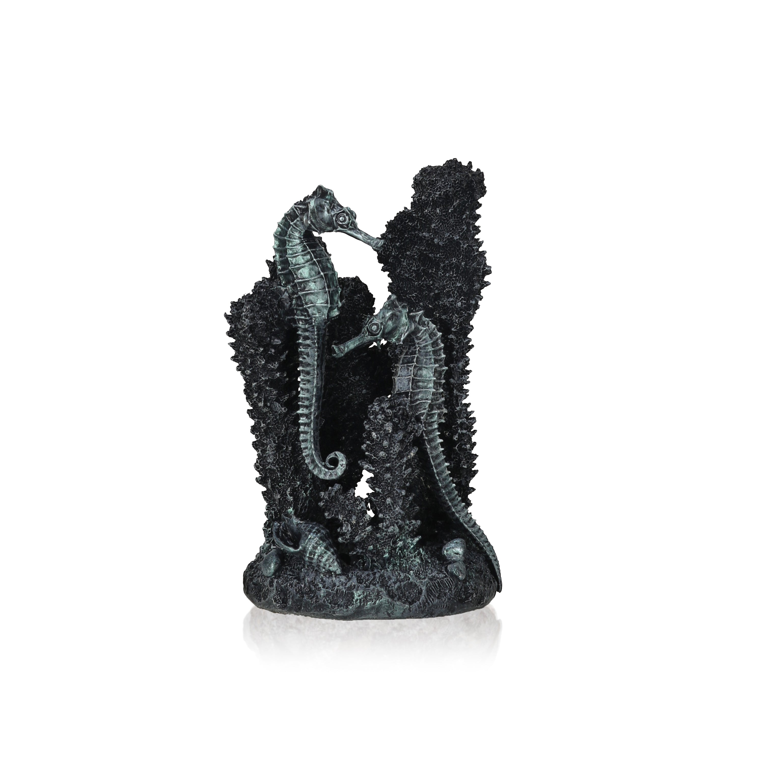 Seahorses on Coral Sculpture, small - Black