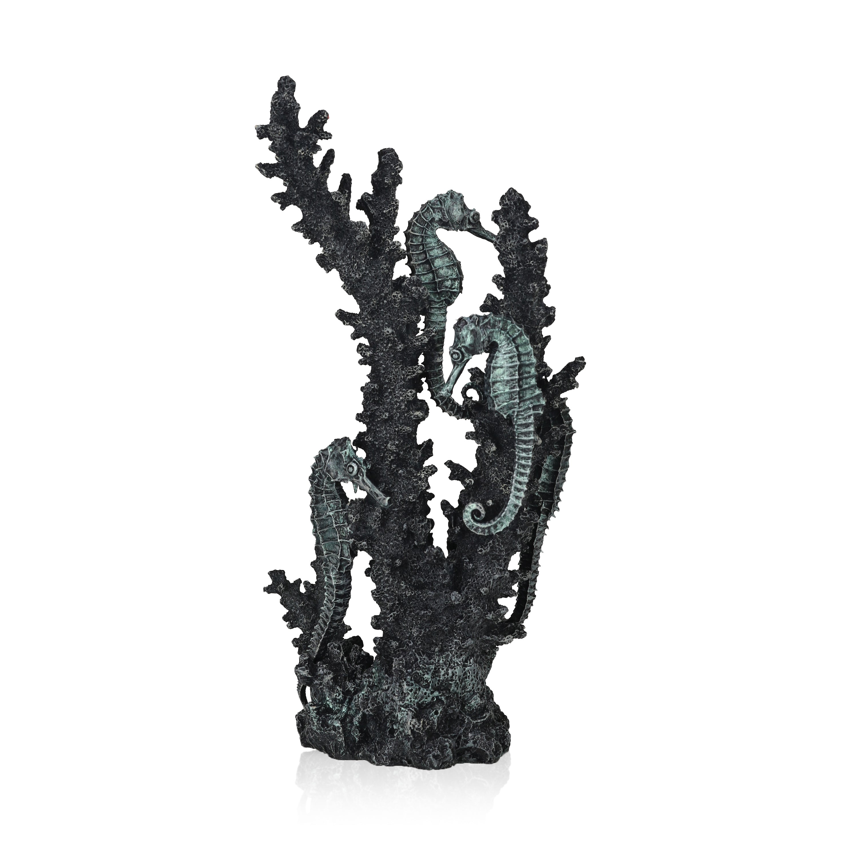 Seahorses on Coral Sculpture, medium - Black
