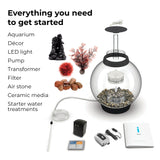 CLASSIC 15 Aquarium Set with LED Light - 4 gallon, Black - Stone River - Everything you need to get started