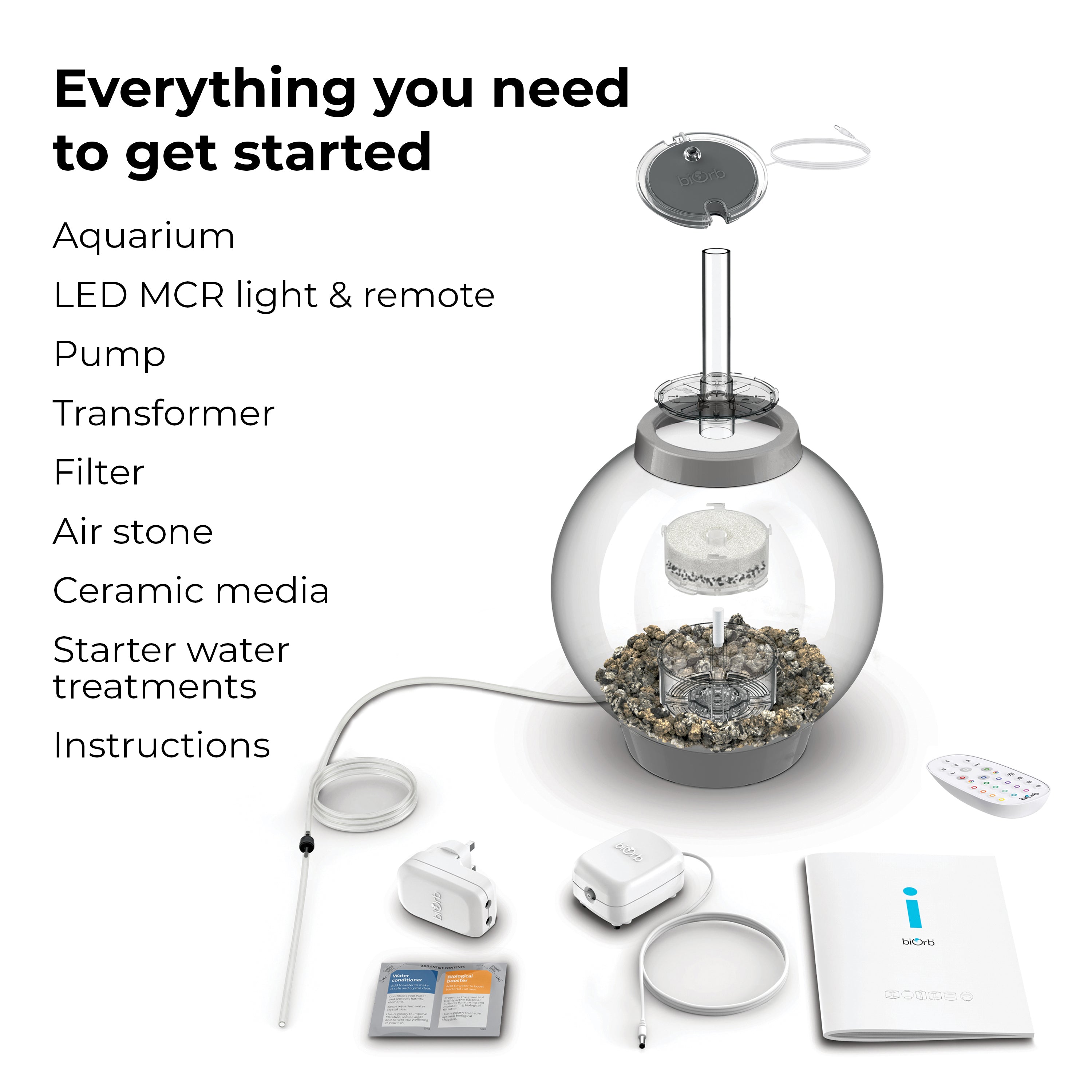 Everything you need to get started with CLASSIC 15 Aquarium with MCR Light - 4 gallon