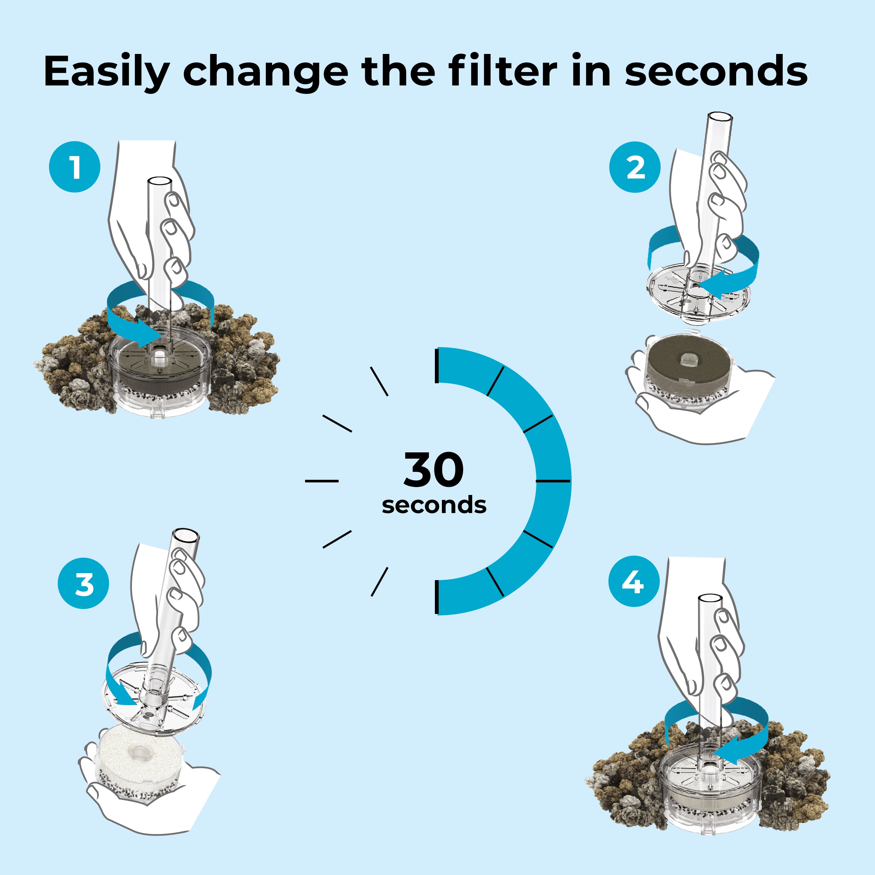 CLASSIC 15 Aquarium with MCR Light - 4 gallon features easily changed filter in seconds