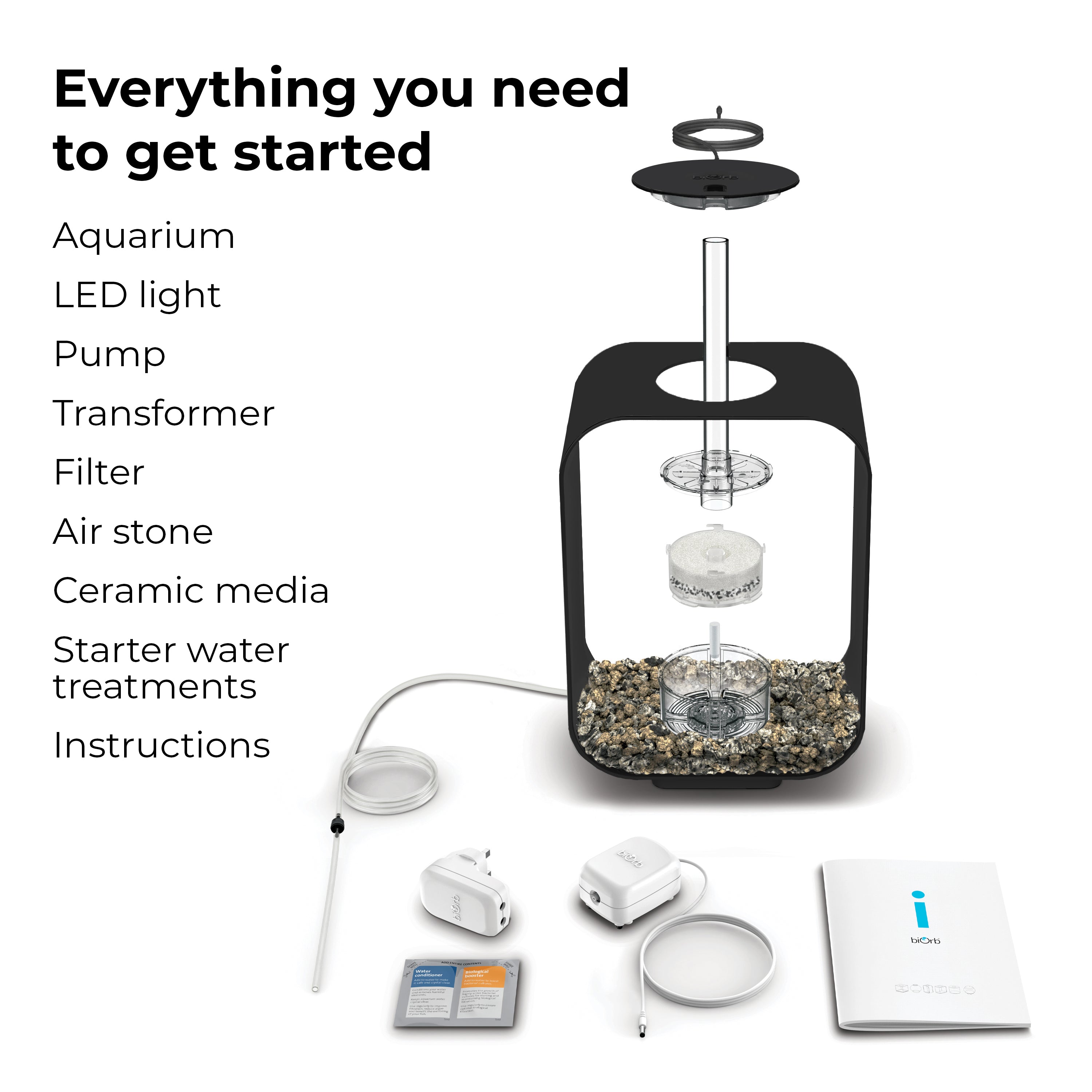 Everything you need to get started LIFE 15 Aquarium with Standard Light - 4 gallon