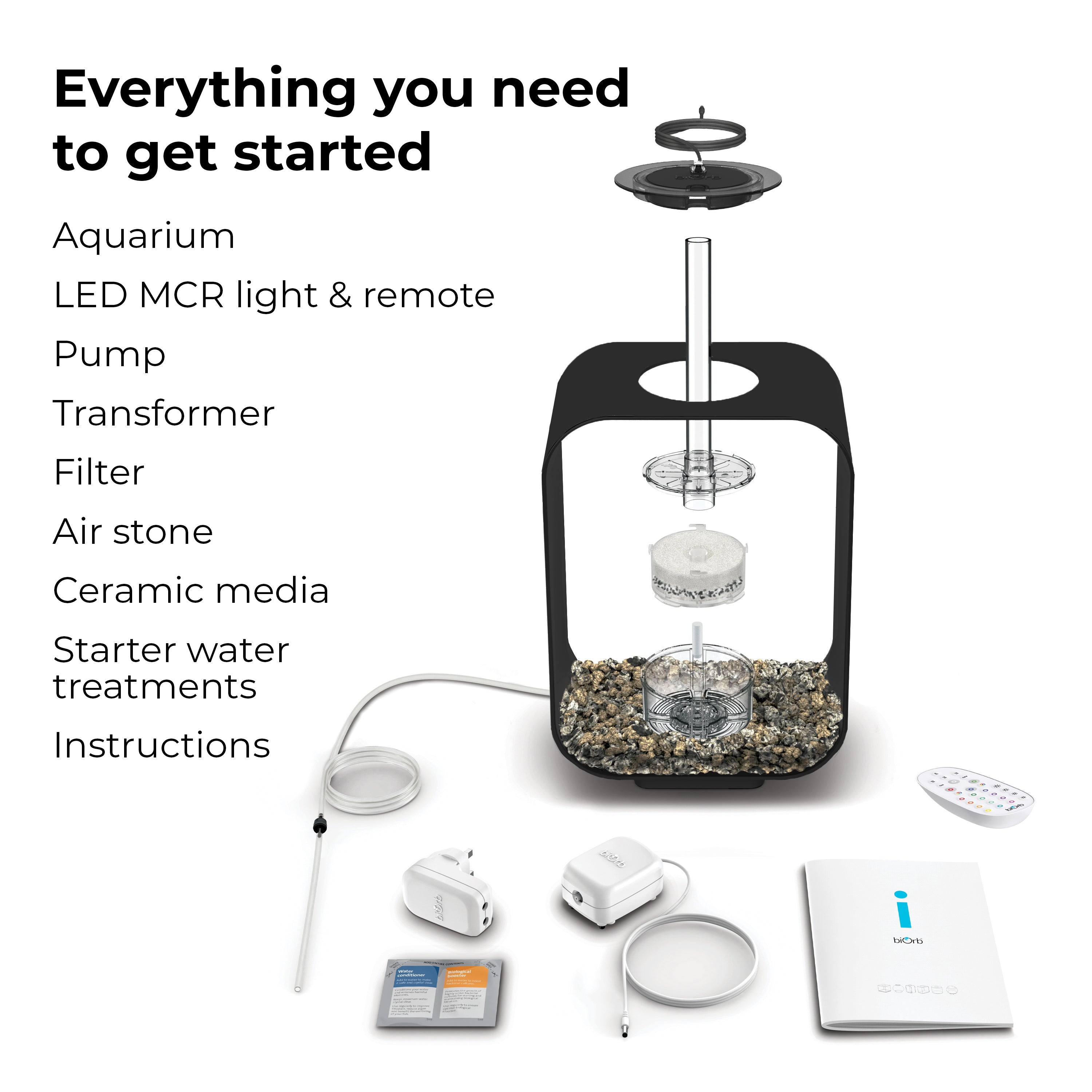 Everything you need to get started LIFE 15 Aquarium with MCR Light - 4 gallon