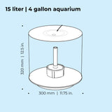 TUBE 15 Aquarium with Standard Light - 4 gallon dimensions