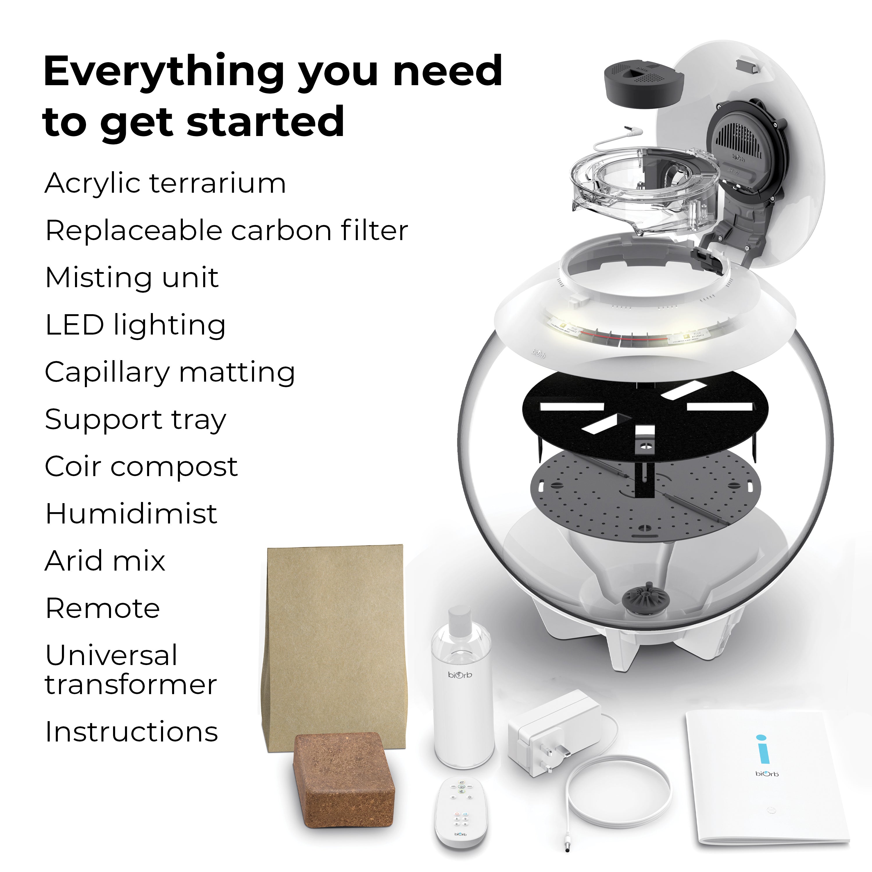 AIR 30 Terrarium includes everything you need to get started
