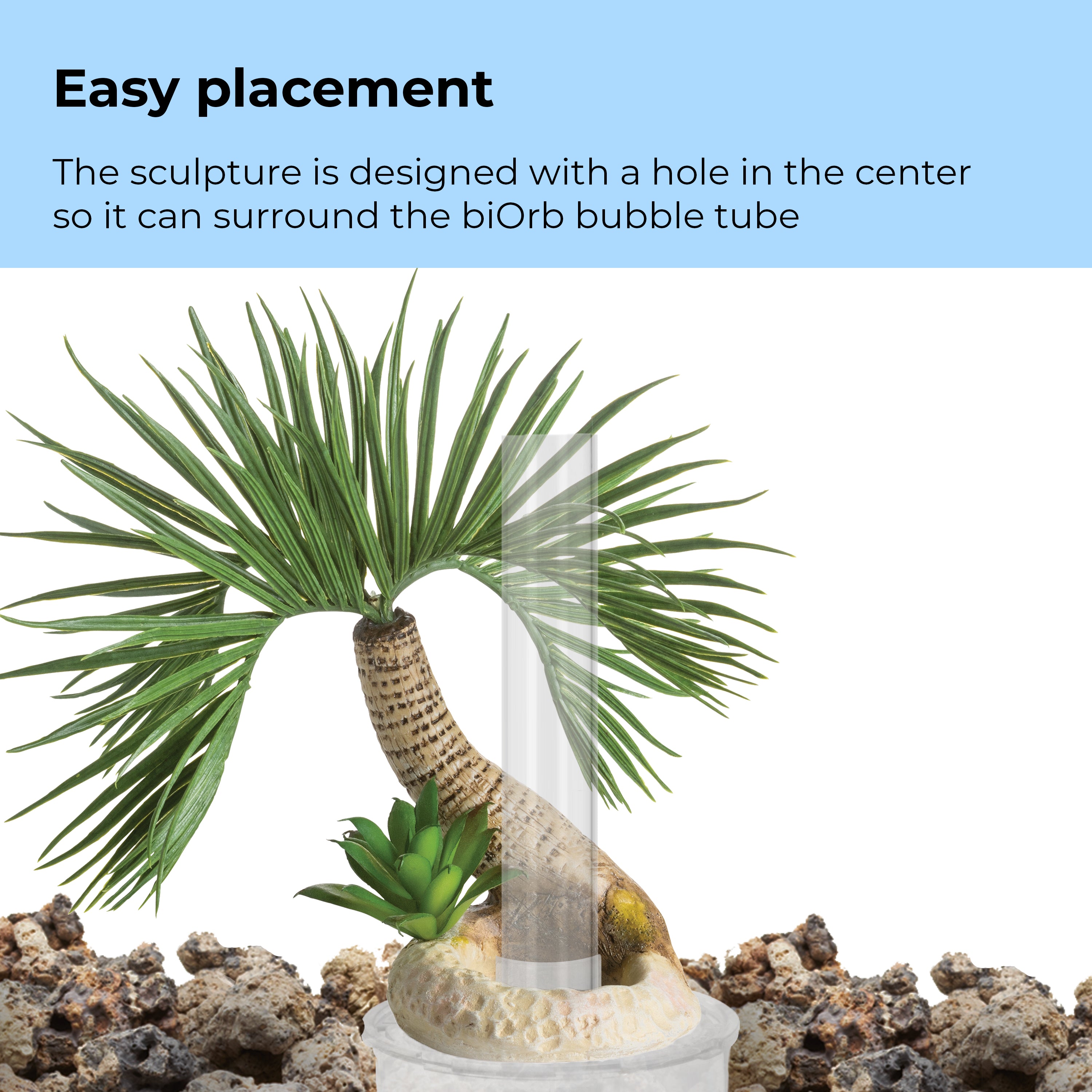 Seychelles Palm Tree Sculpture, medium - Easy placement