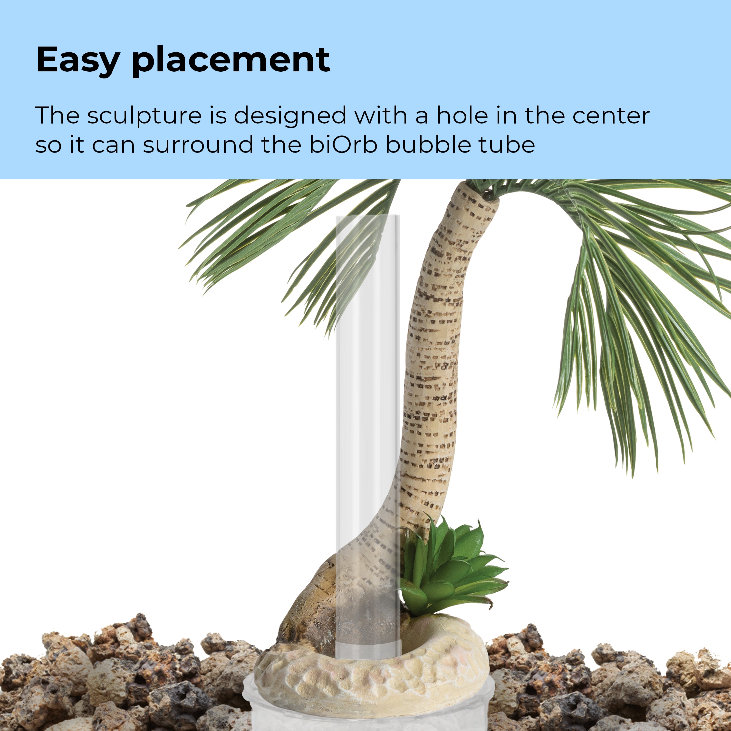 Seychelles Palm Tree Sculpture, large - Easy placement