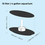 LOOP 15 Aquarium with Standard Light - 4 gallon, 15 liter dimension chart