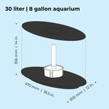 LOOP 30 Aquarium with MCR Light - 8 gallon - Dimensions