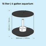 TUBE 15 Aquarium with Standard Light - 4 gallon Dimensions