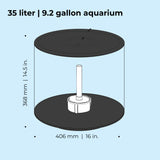 TUBE 35 Aquarium with Standard Light - 9.2 gallon Dimensions