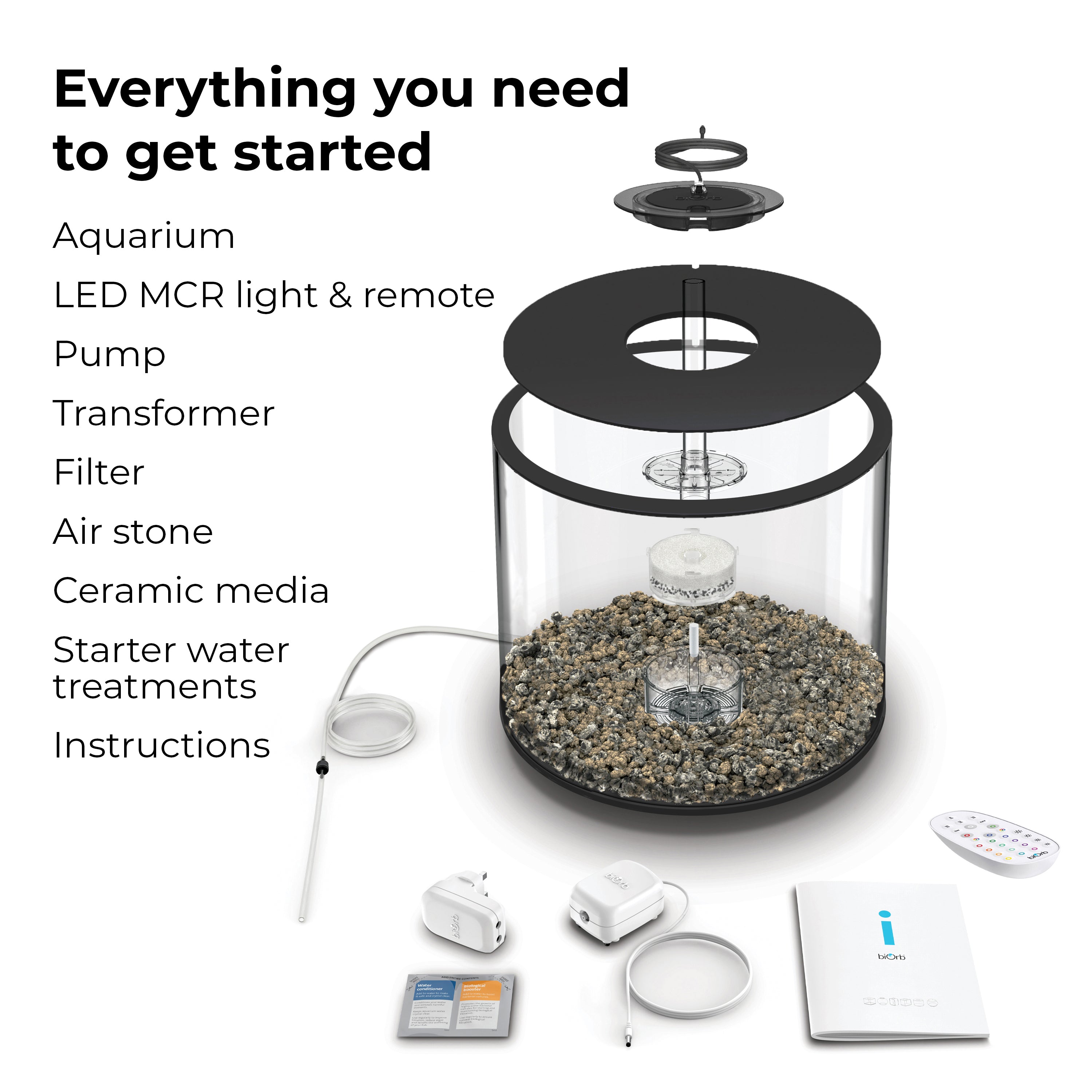 TUBE 35 Aquarium with MCR Light - 9.2 gallon Everything you need to get started