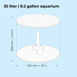 TUBE 35 Aquarium with MCR Light - 9.2 gallon Dimensions
