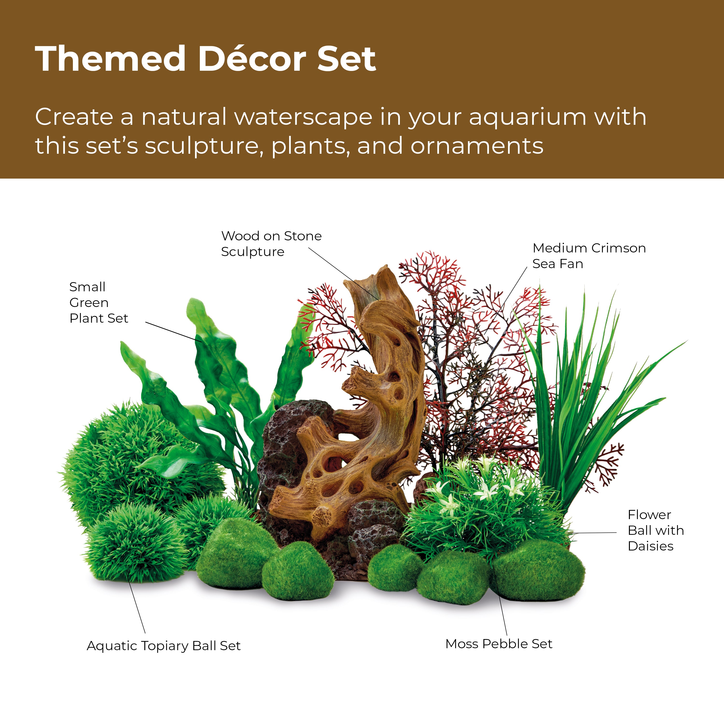 What's included in the Wood on Stone Décor Set