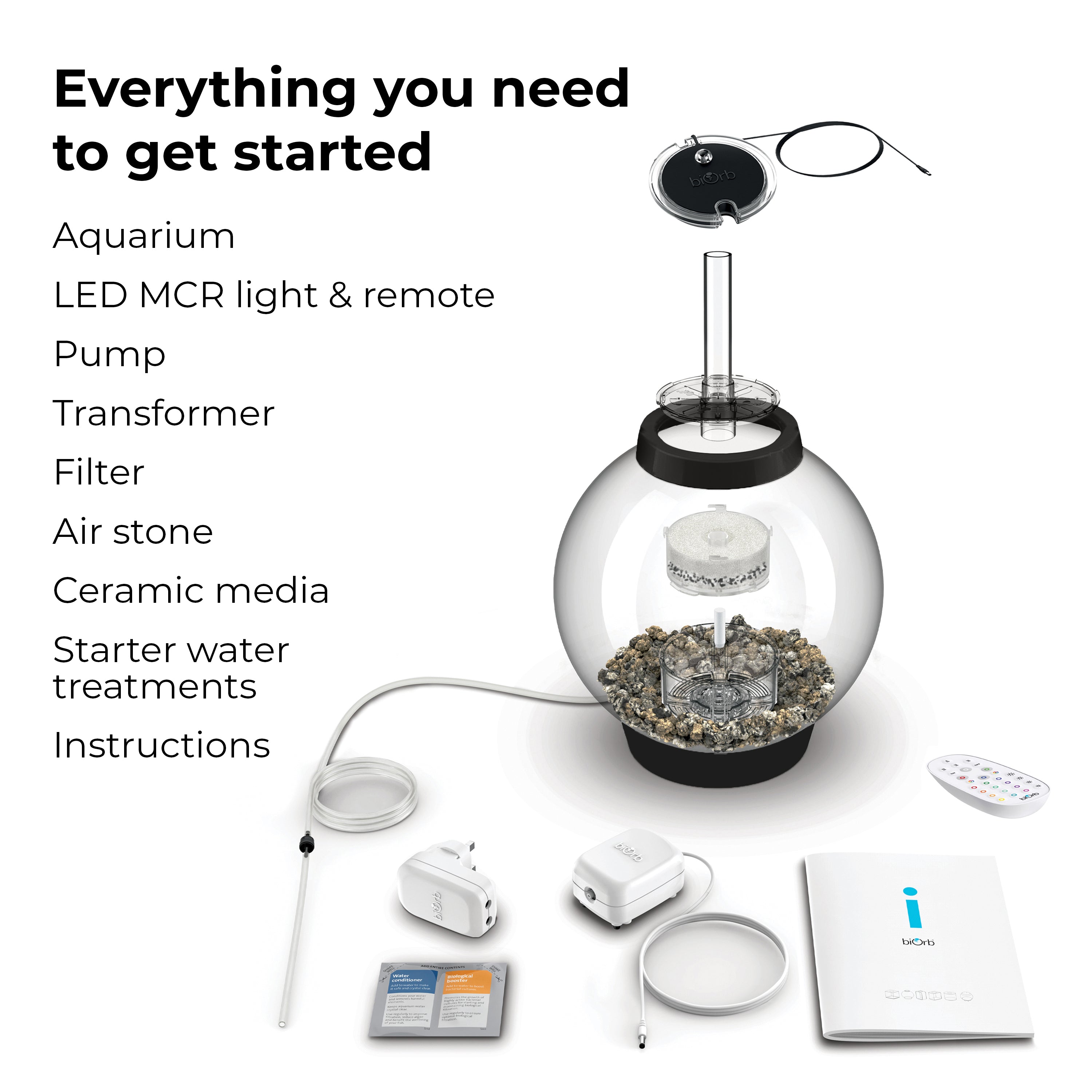 Everything you need to get started with CLASSIC 15 Aquarium with MCR Light - 4 gallon