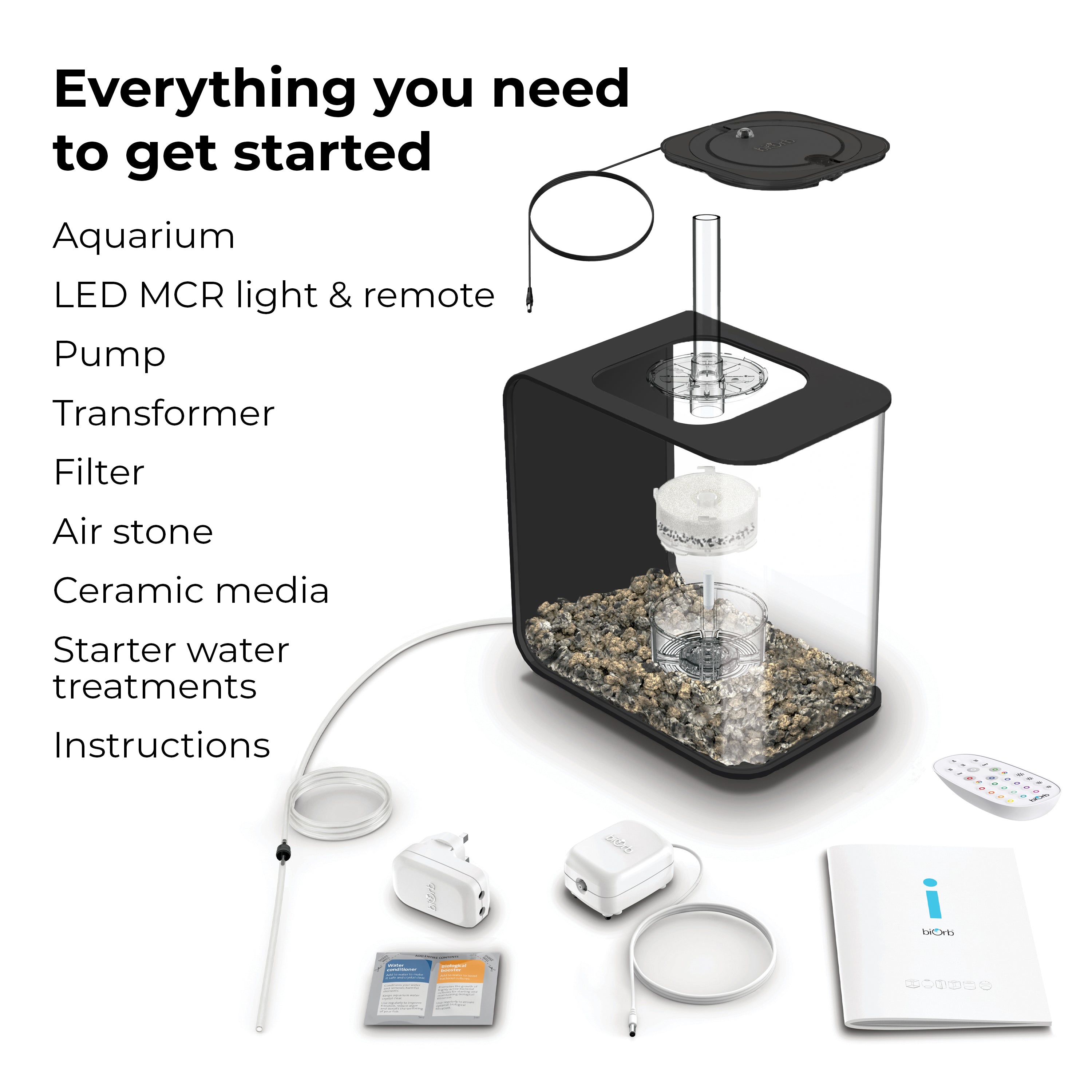 Everything you need to get started FLOW 15 Aquarium with MCR Light - 4 gallon