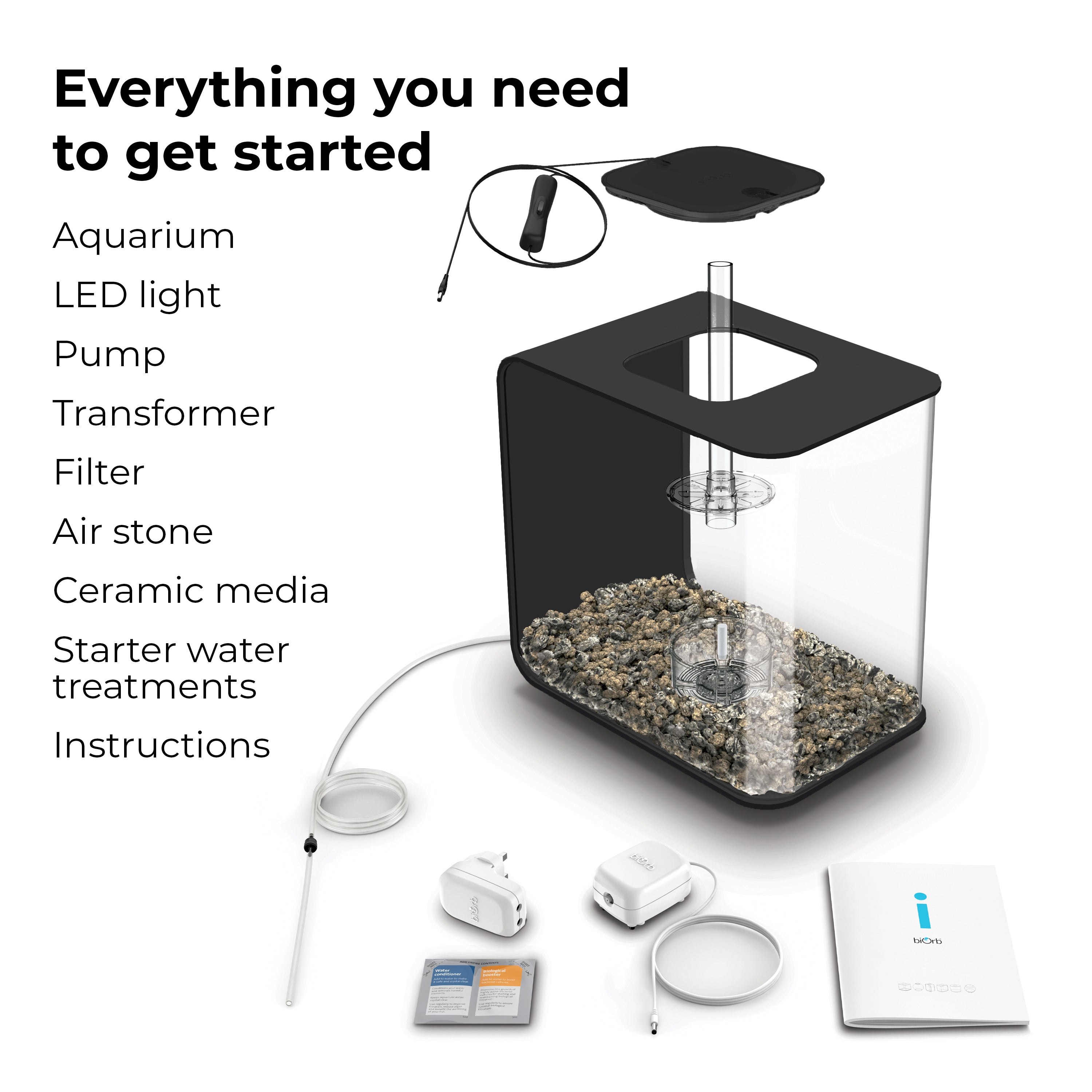 Everything you need to get started FLOW 30 Aquarium with Standard Light - 8 gallon