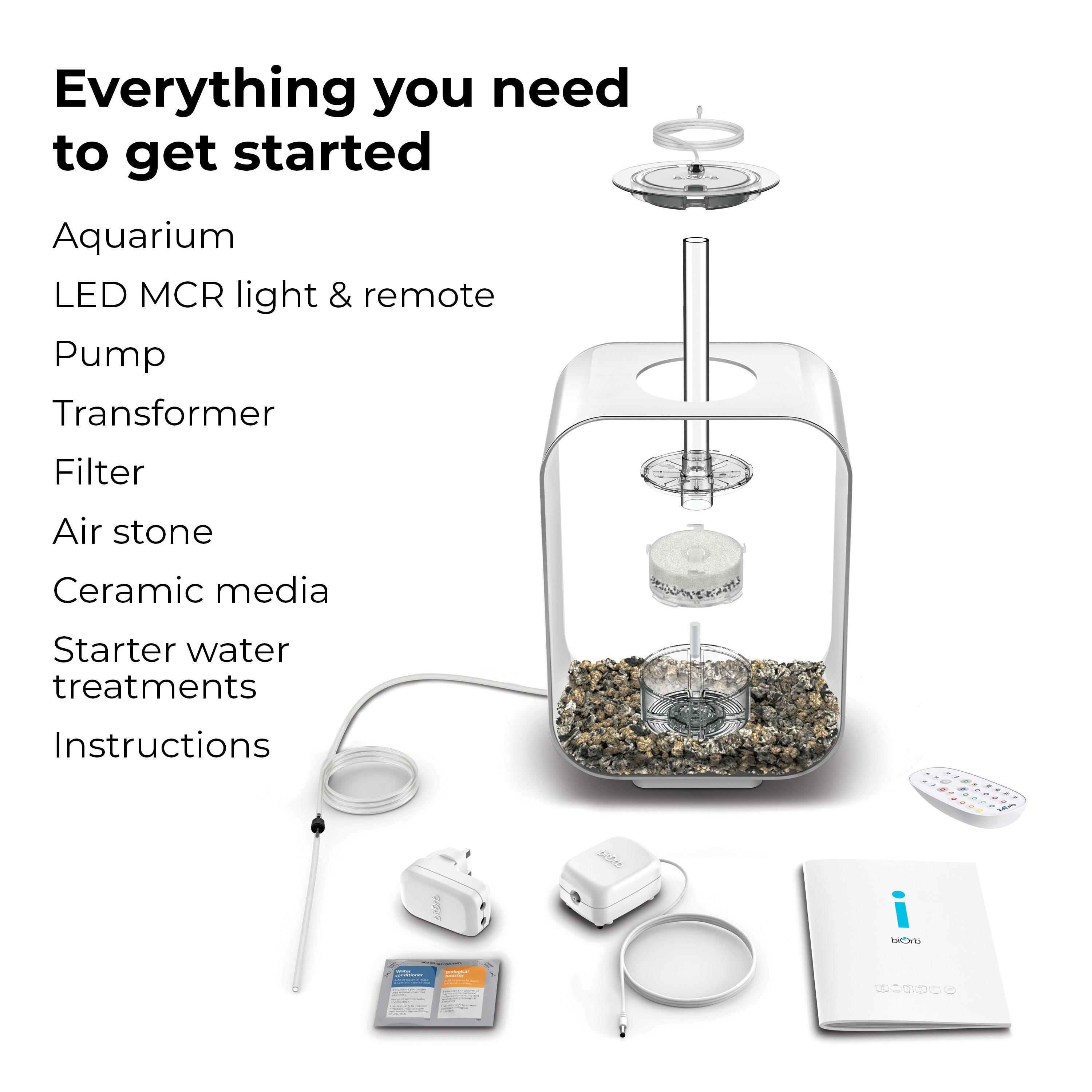 Everything you need to get started LIFE 15 Aquarium with MCR Light - 4 gallon