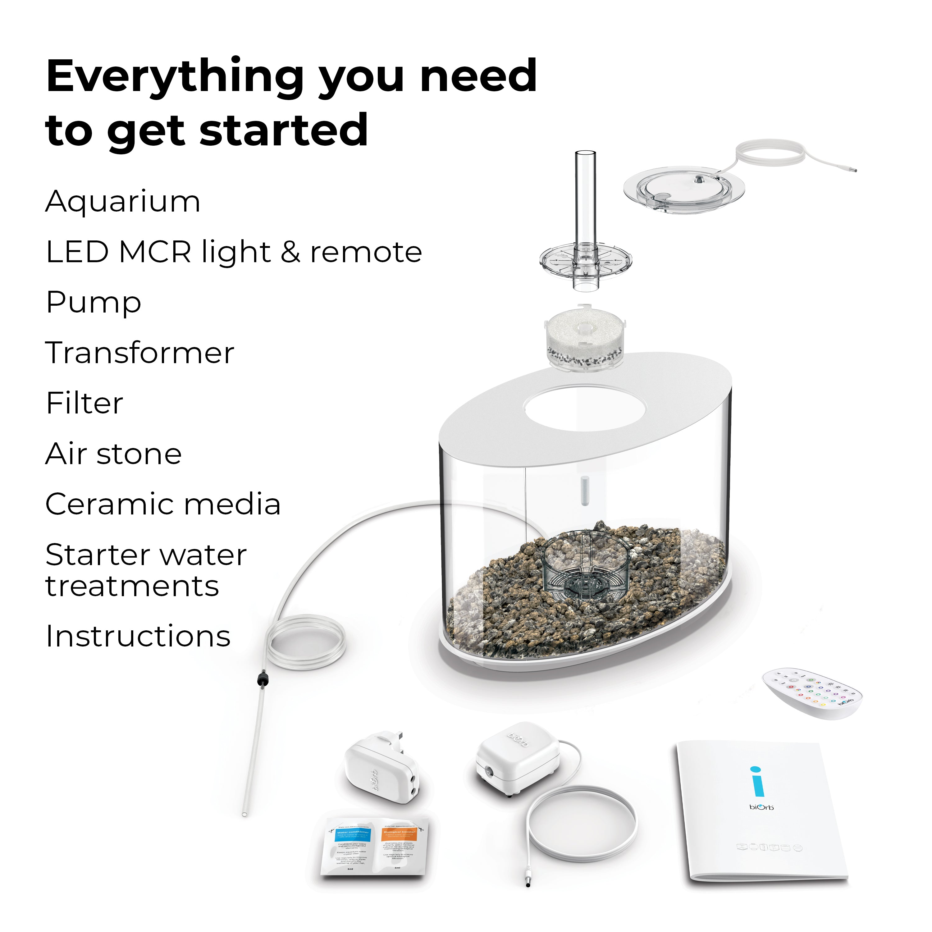 Everything you need to get started LOOP 15 Aquarium with MCR Light - 4 gallon